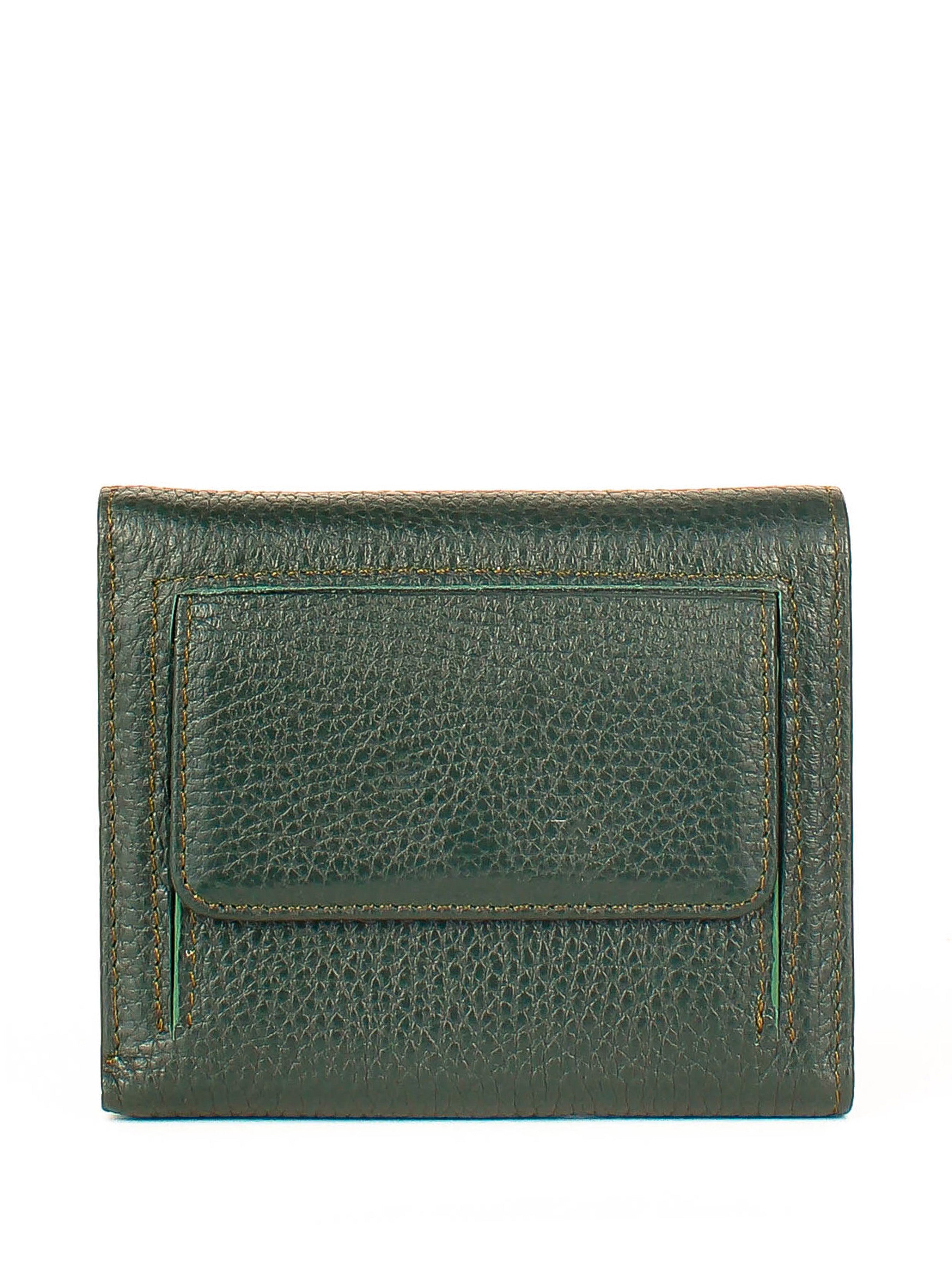 Cartera de piel italiana Verde 2021-030