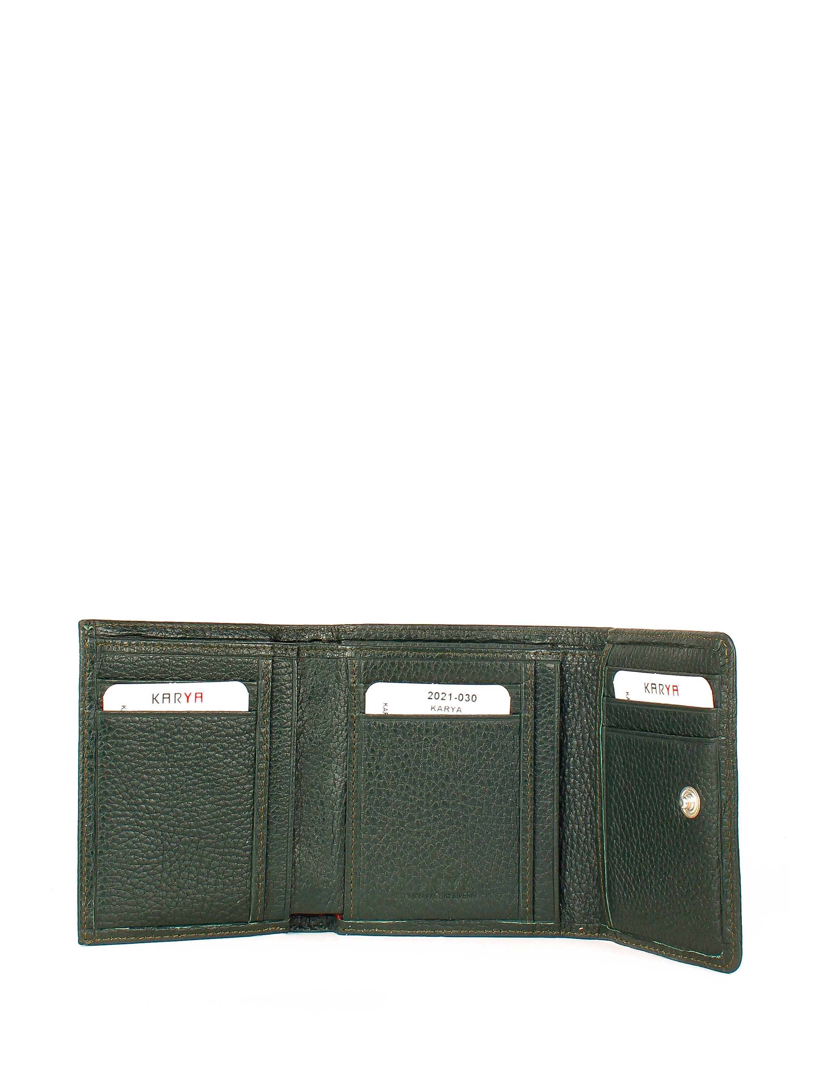 Cartera de piel italiana Verde 2021-030