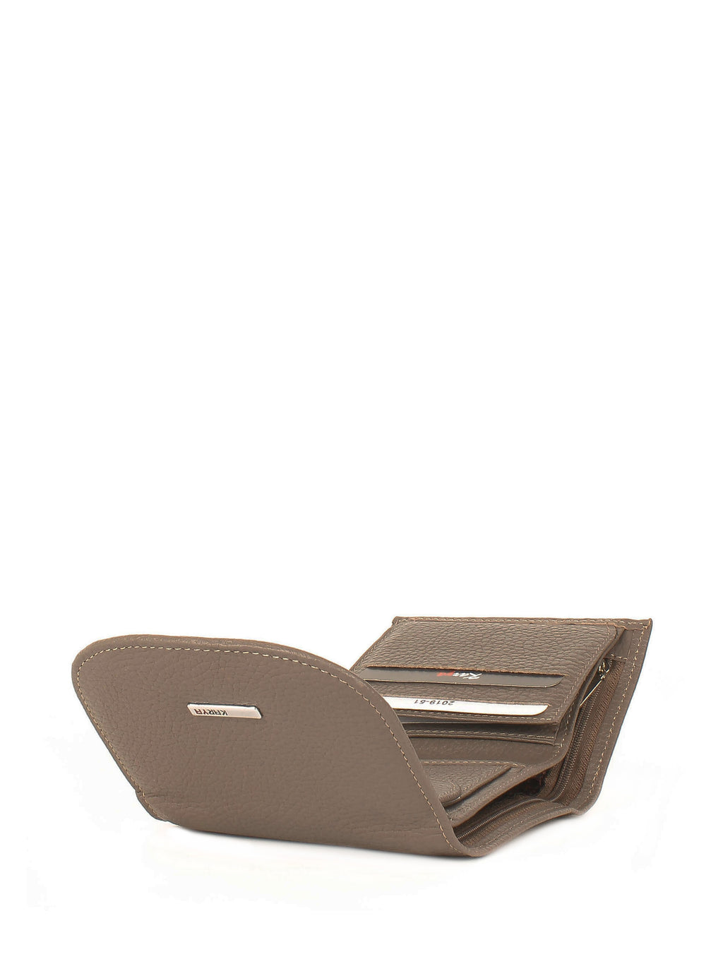 Cartera de piel italiana Gris 2019-51