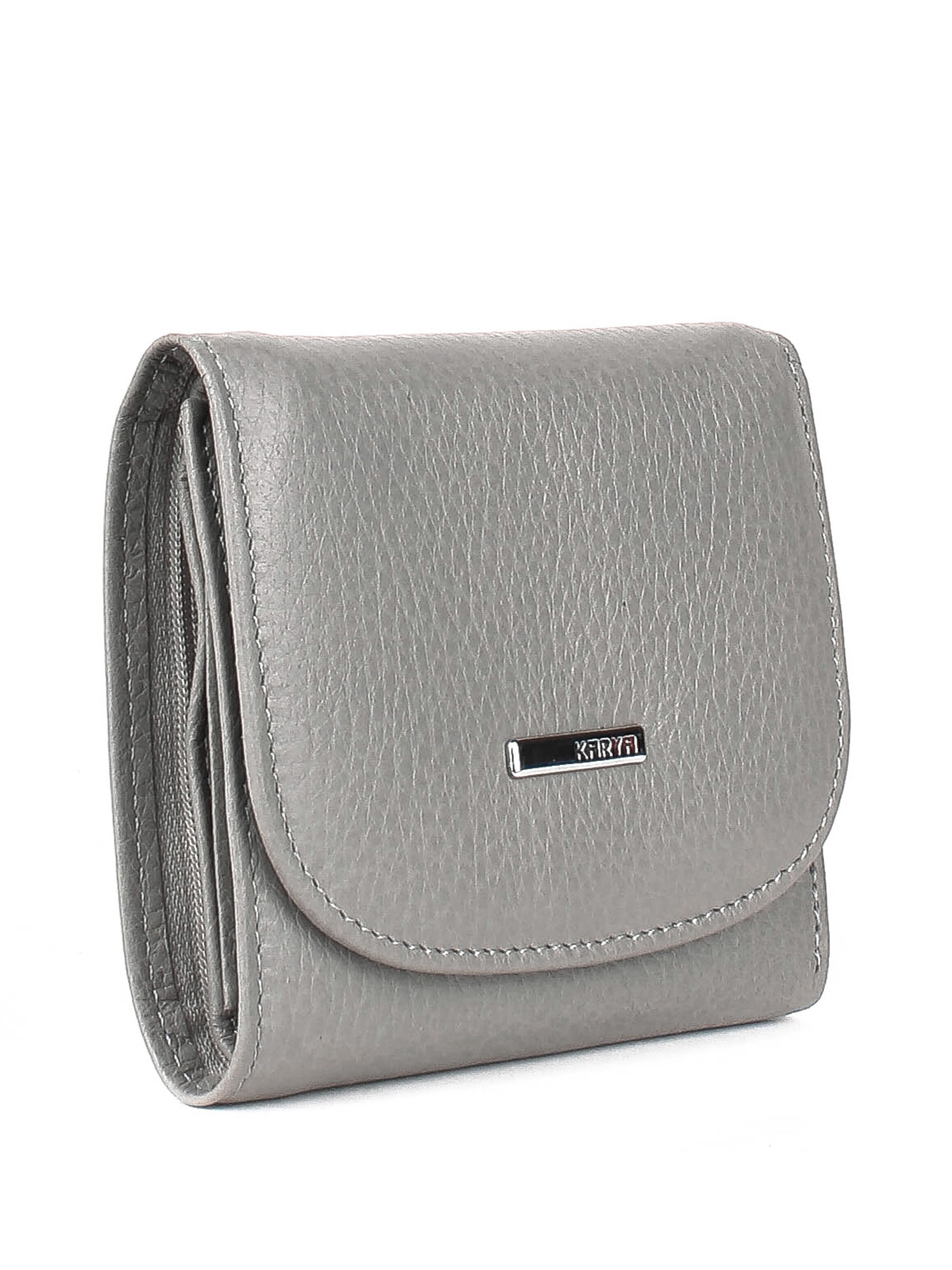 Cartera de piel italiana Gris 2019-098