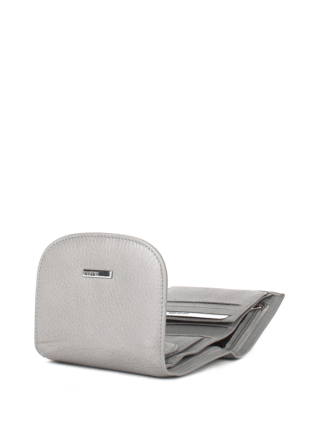 Cartera de piel italiana Gris 2019-098