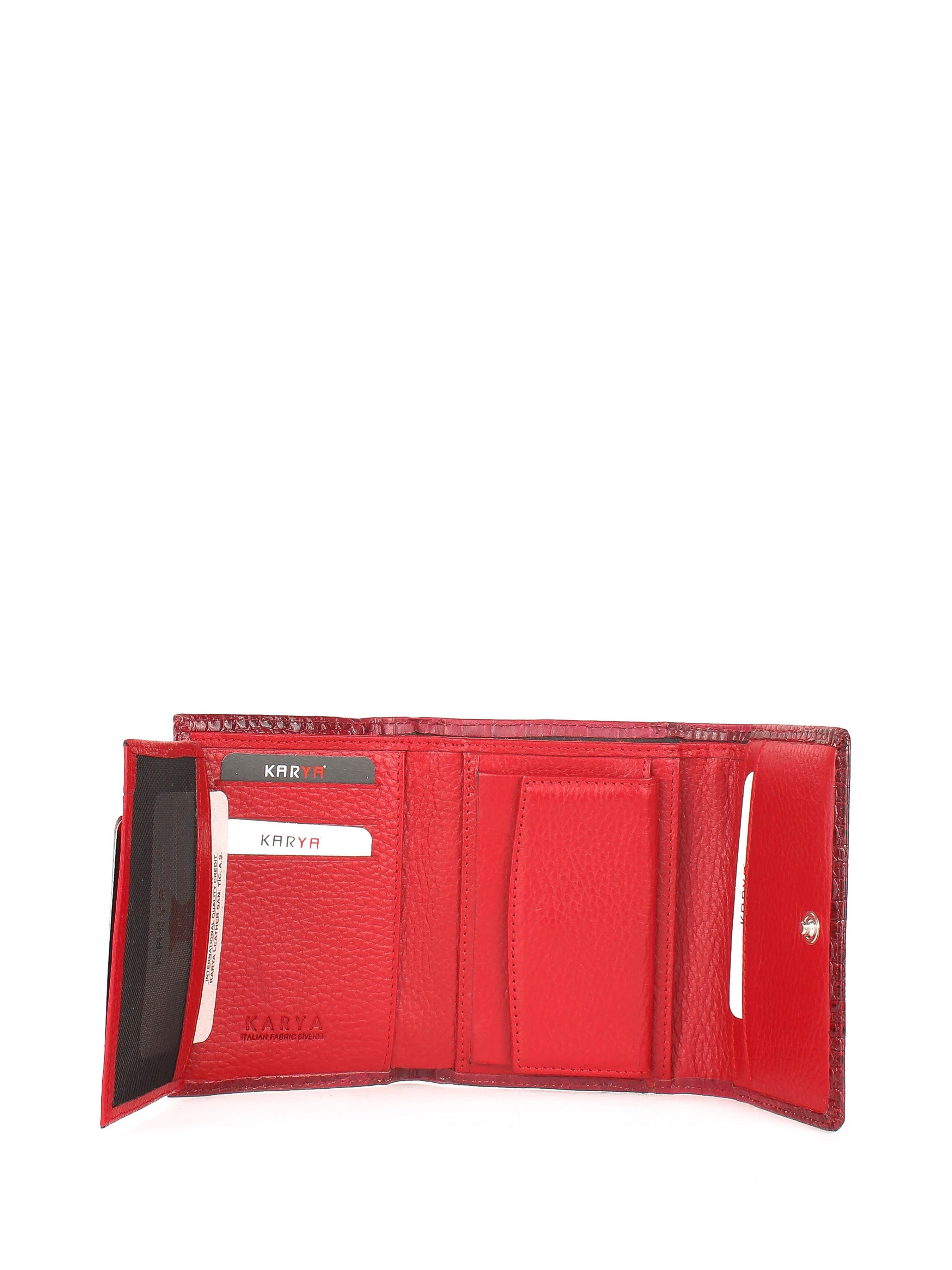 Cartera de piel italiana Rojo 2018-507