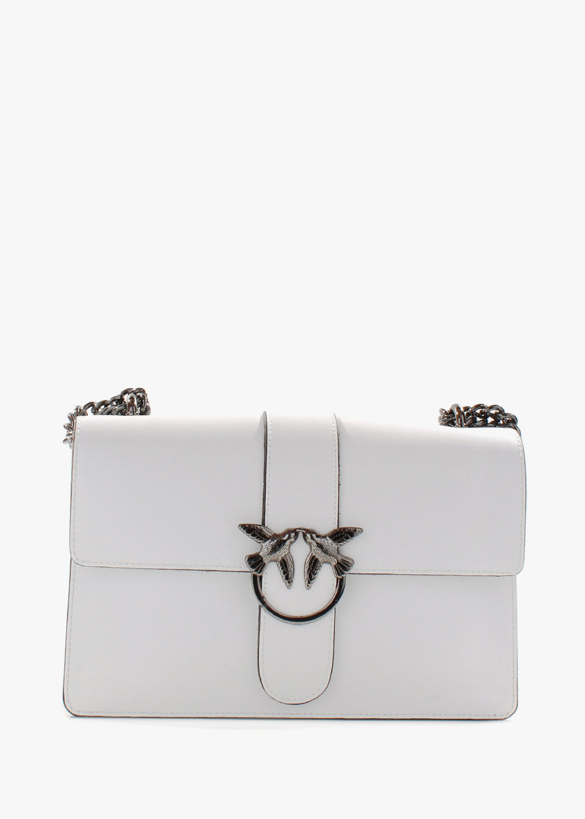 Bandolera de piel italiana Blanco 1711-16-31