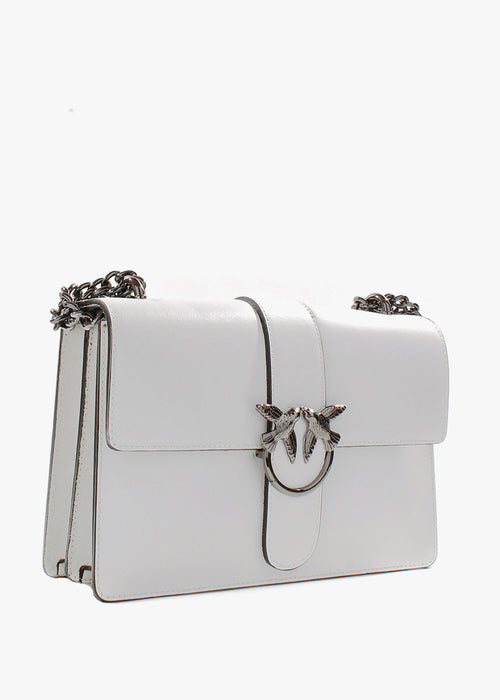 Bandolera de piel italiana Blanco 1711-16-31