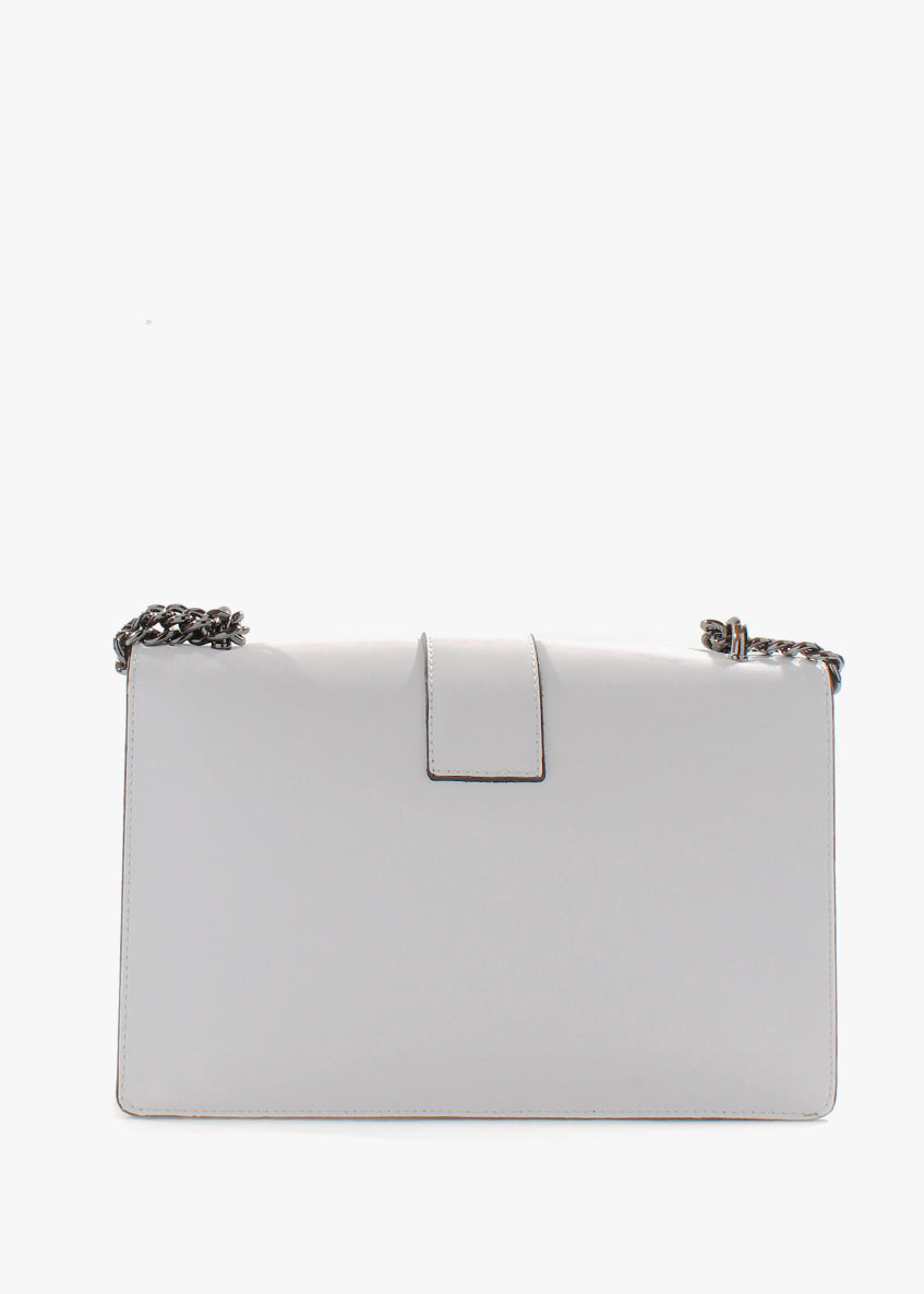 Bandolera de piel italiana Blanco 1711-16-31