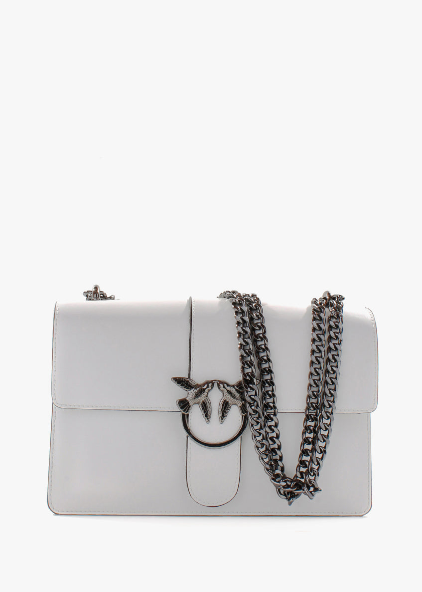 Bandolera de piel italiana Blanco 1711-16-31