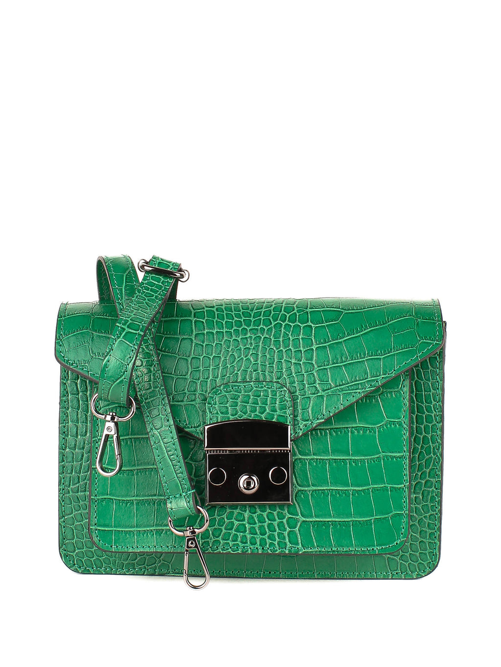 Bandolera de piel italiana Verde 5844-08-36