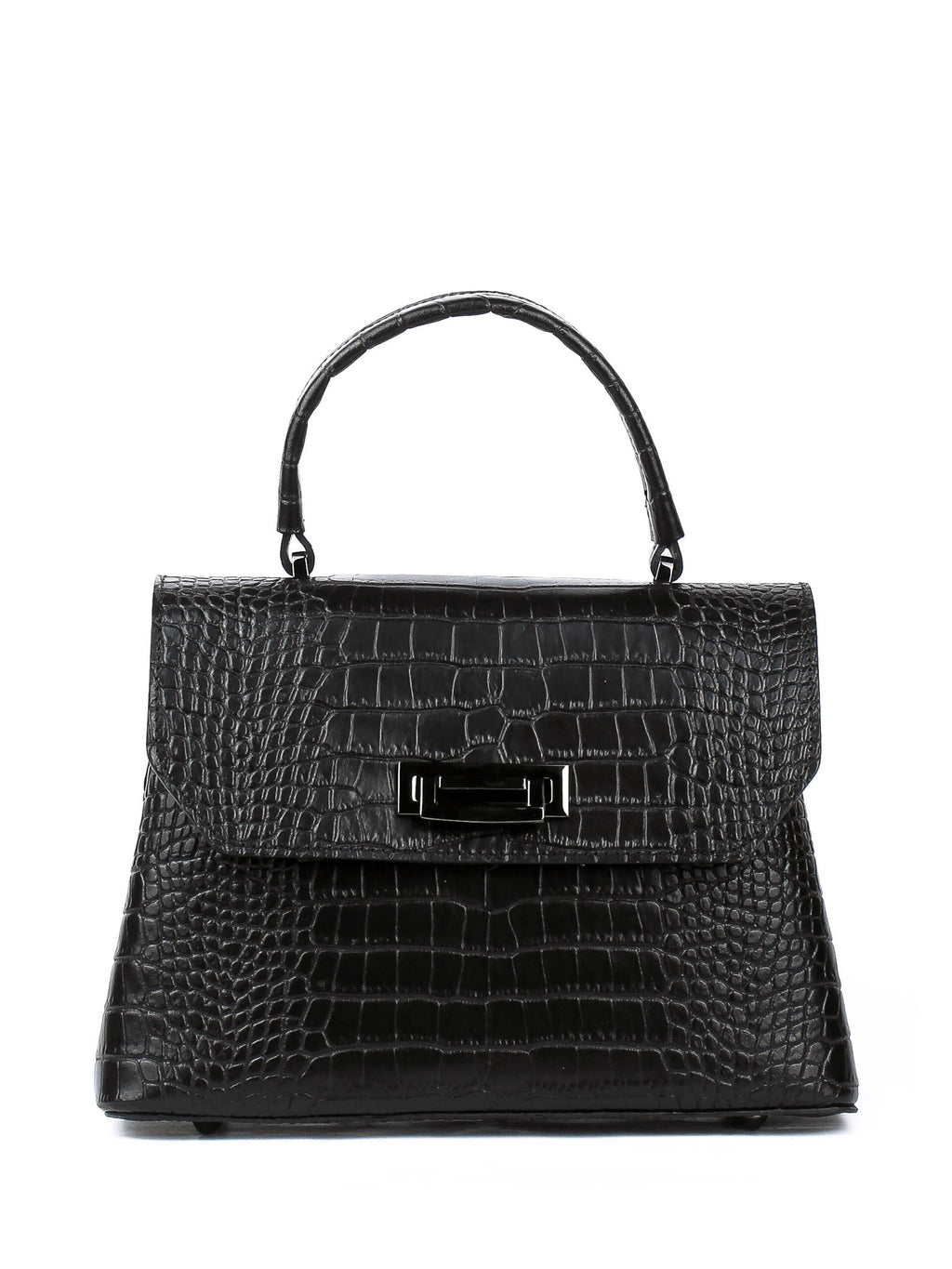 Bolso de mano de piel italiana STOCATTO Negro