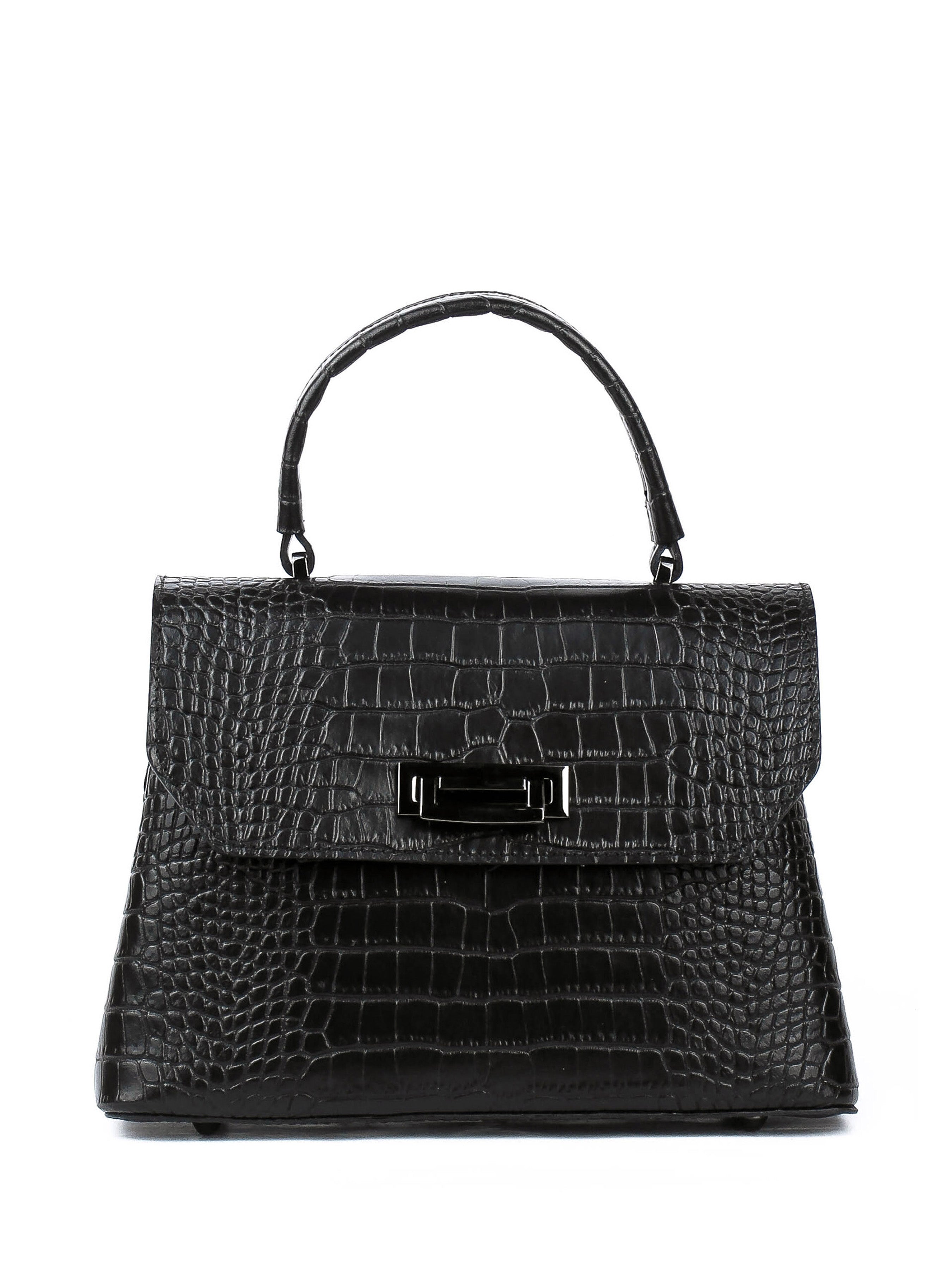 Bolso de mano de piel italiana STOCATTO Negro