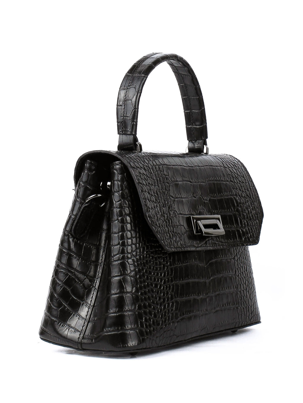 Bolso de mano de piel italiana STOCATTO Negro