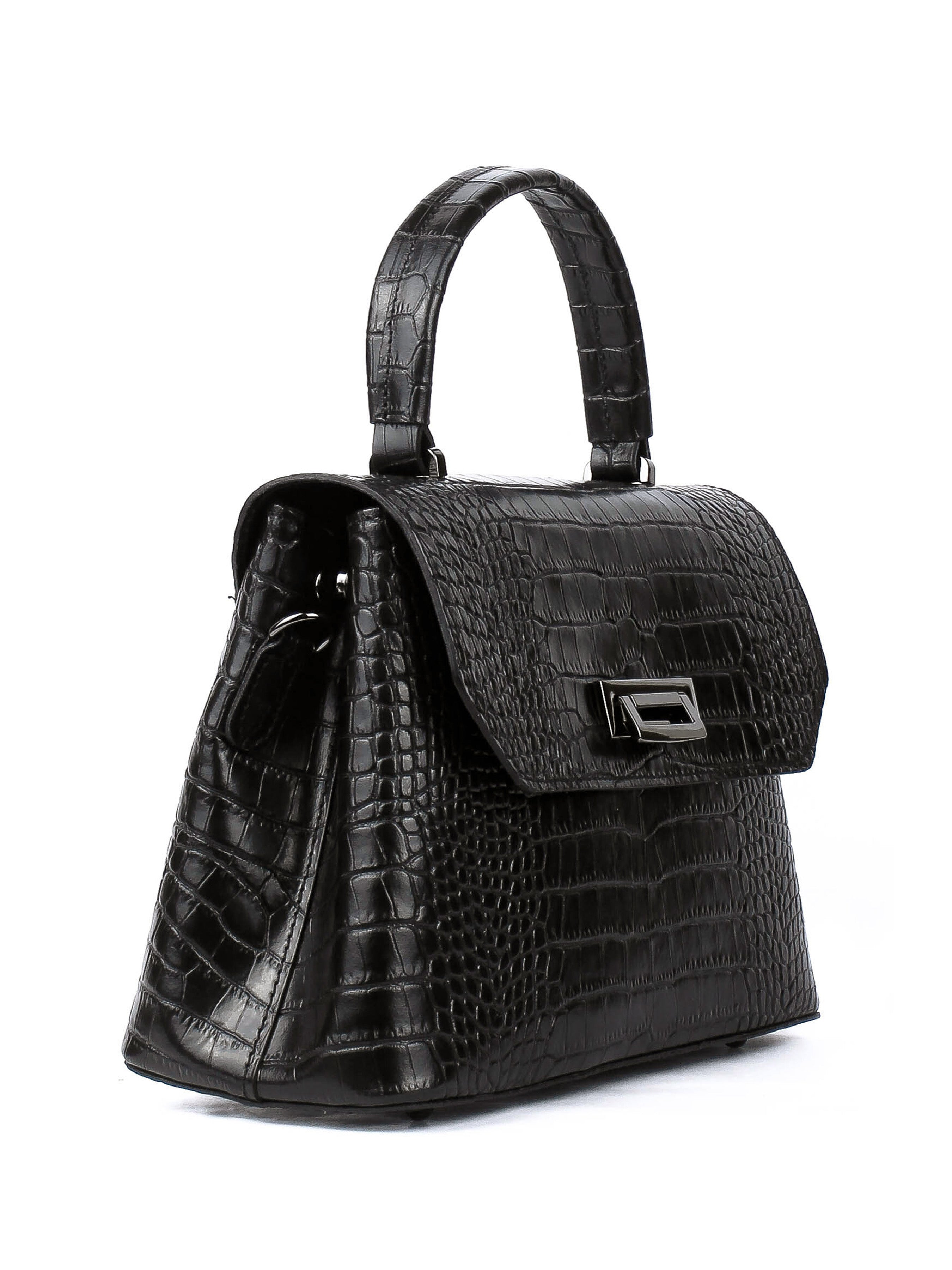 Bolso de mano de piel italiana STOCATTO Negro