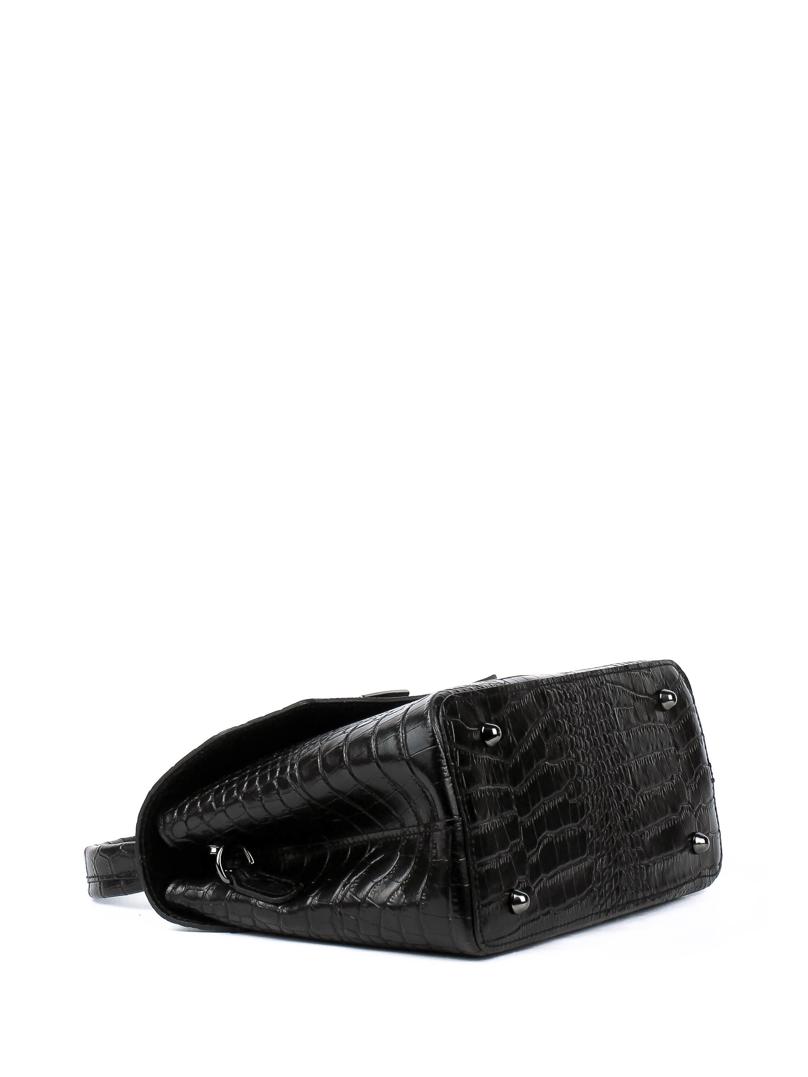 Bolso de mano de piel italiana STOCATTO Negro