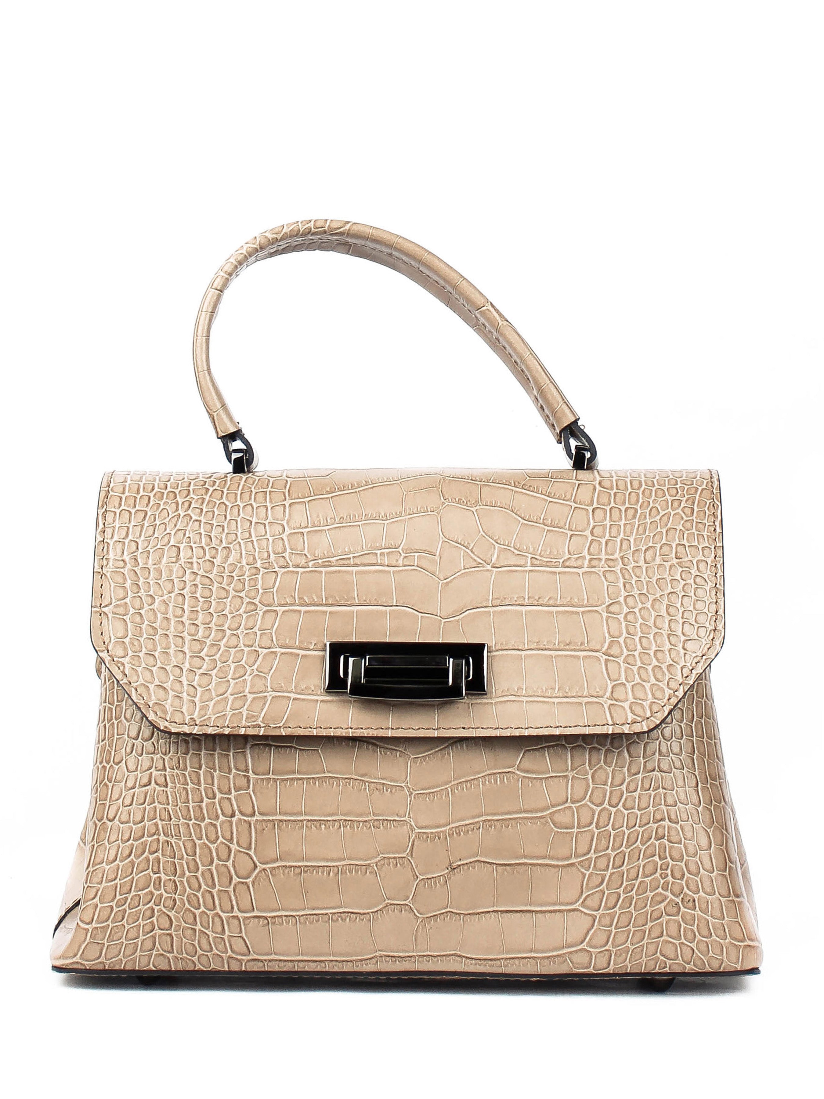 Bolso de mano de piel italiana STOCATTO Marrón