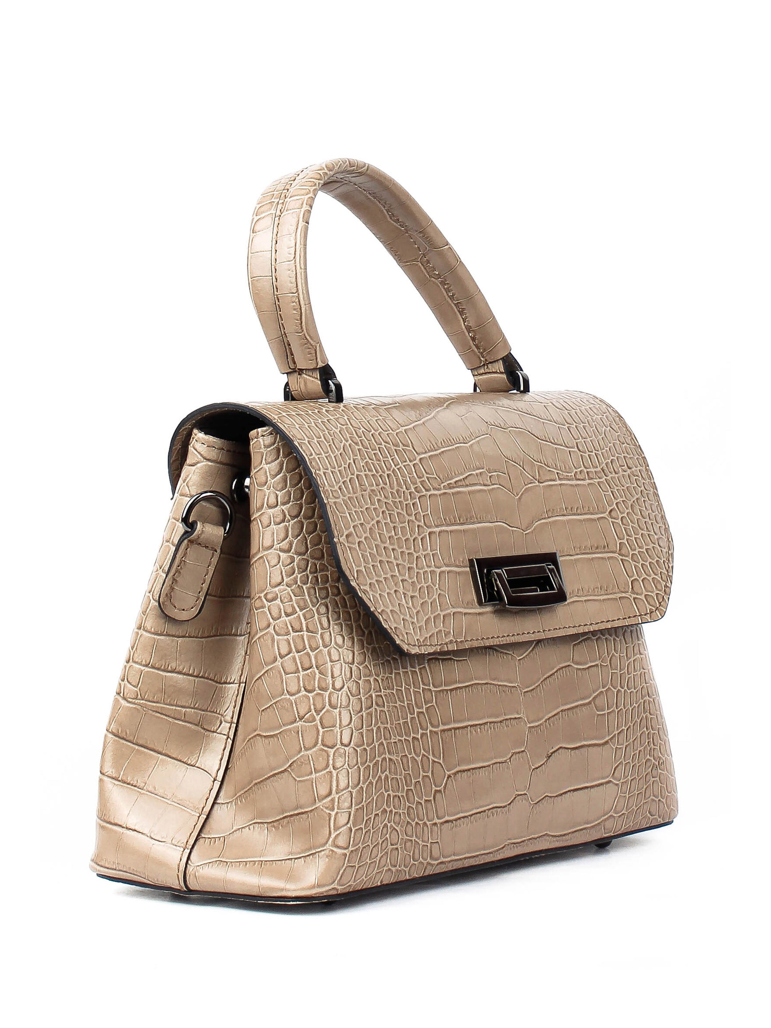 Bolso de mano de piel italiana STOCATTO Marrón