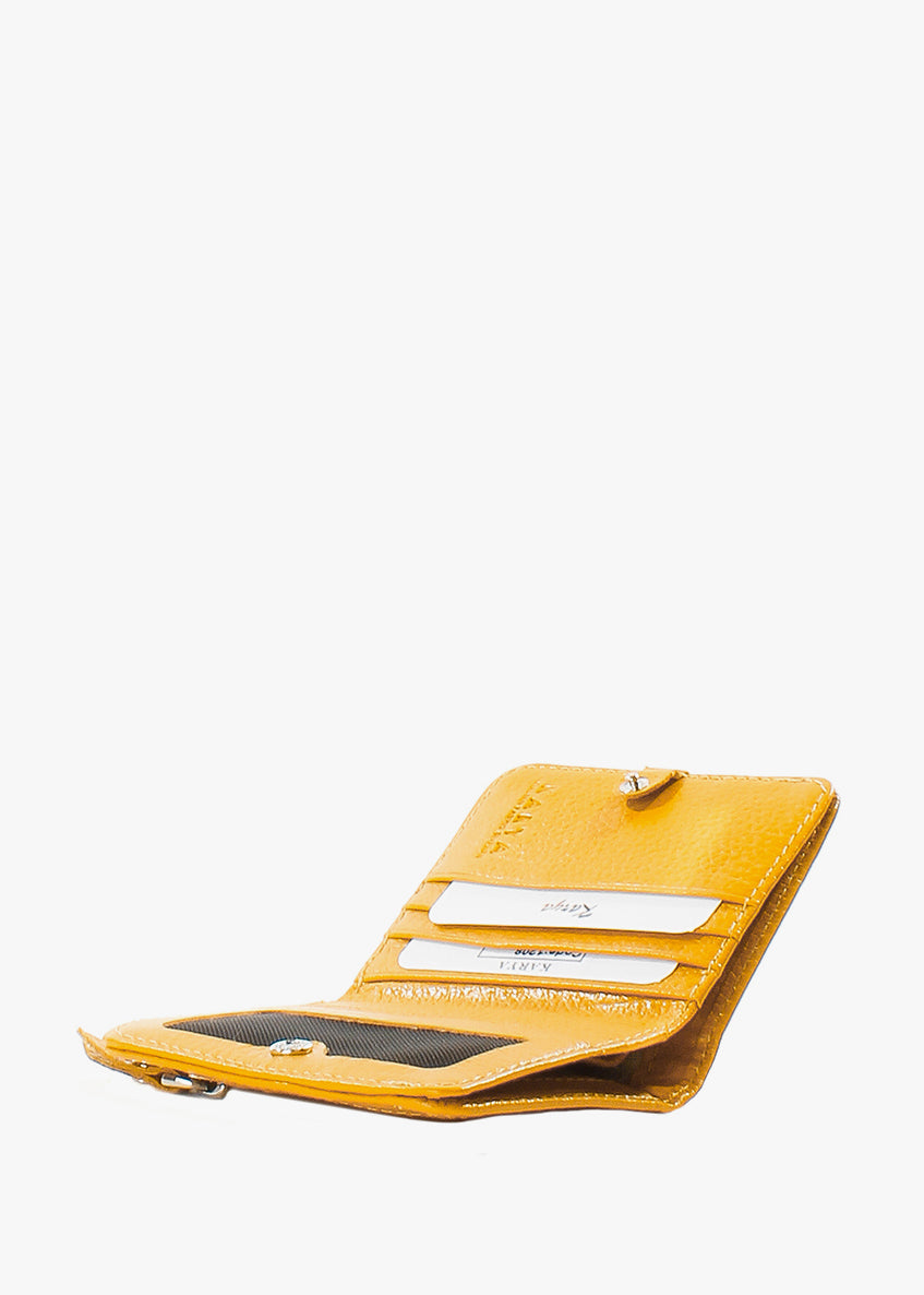Cartera de piel italiana Amarillo 1208-56