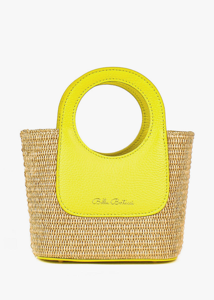 Bolso de mano de piel italiana Amarillo 5454-1511-32