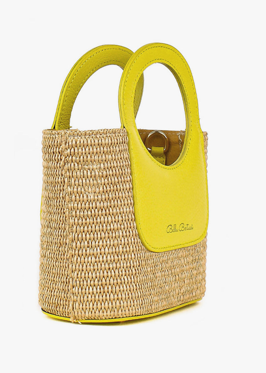 Bolso de mano de piel italiana Amarillo 5454-1511-32