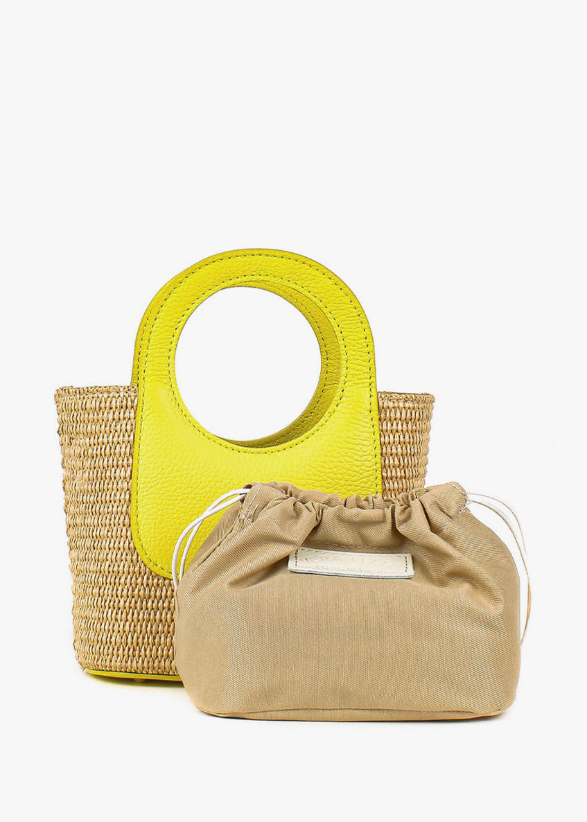 Bolso de mano de piel italiana Amarillo 5454-1511-32