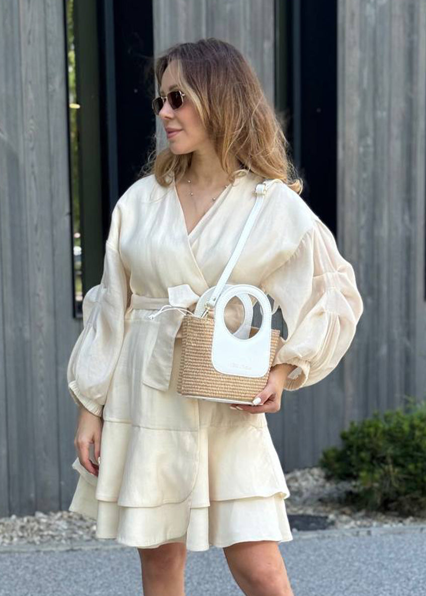 Bolso de mano de piel italiana Blanco 5454-1611-32