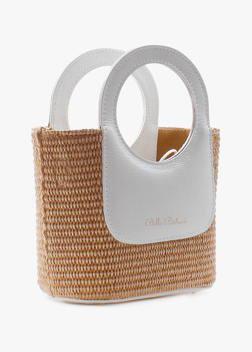 Bolso de mano de piel italiana Blanco 5454-1611-32