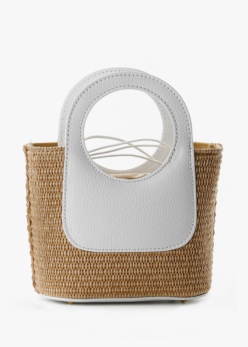 Bolso de mano de piel italiana Blanco 5454-1611-32