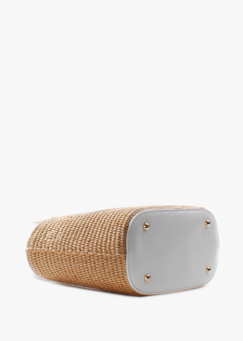 Bolso de mano de piel italiana Blanco 5454-1611-32