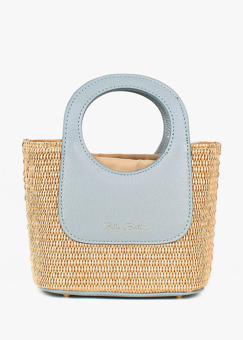 Bolso de mano de piel italiana Блакитний 5454-1711-32