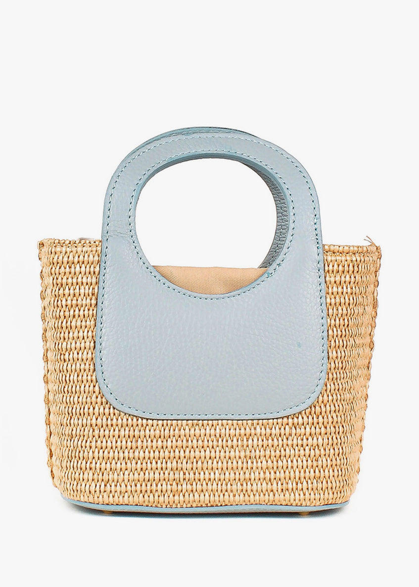 Bolso de mano de piel italiana Блакитний 5454-1711-32