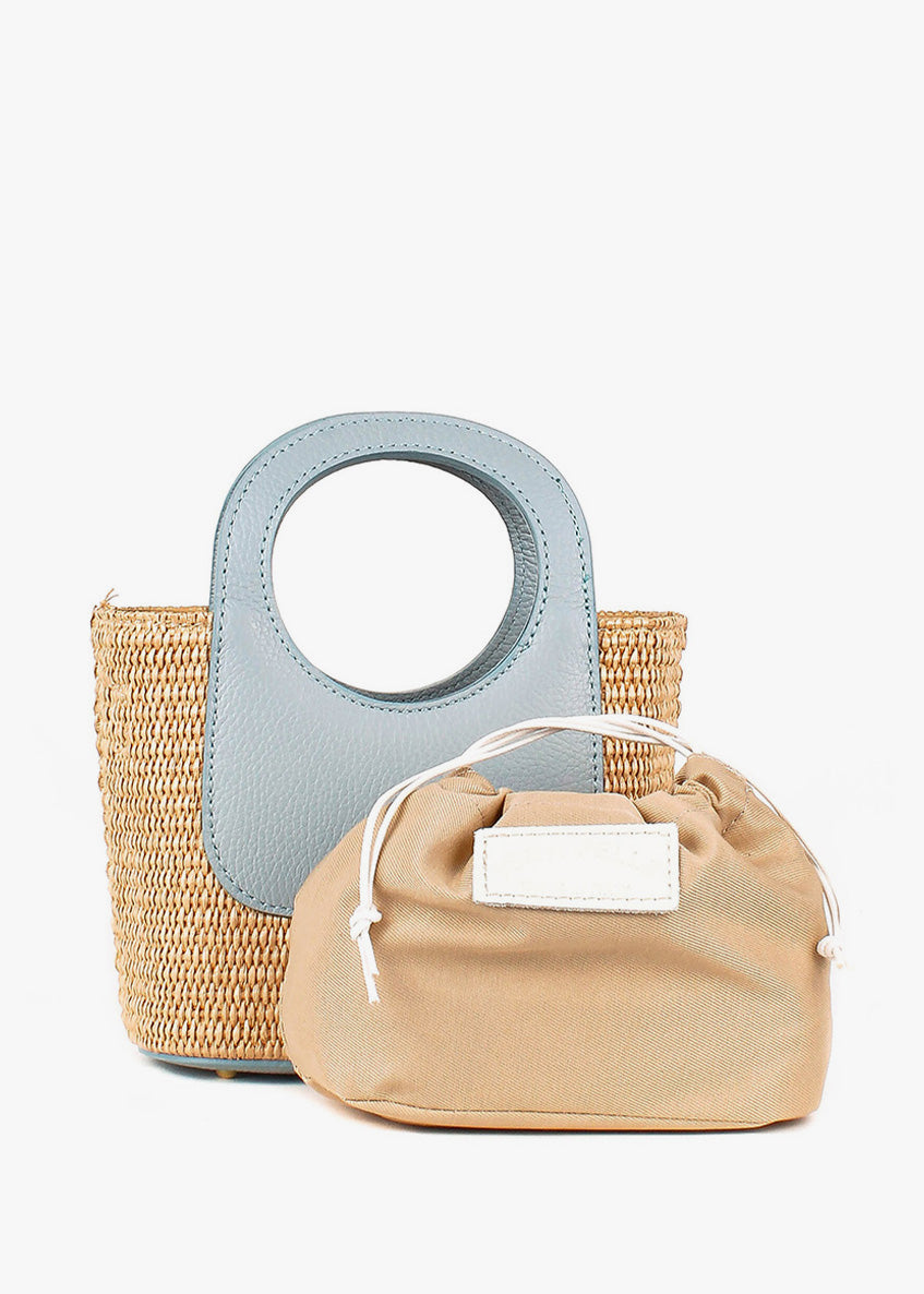 Bolso de mano de piel italiana Блакитний 5454-1711-32