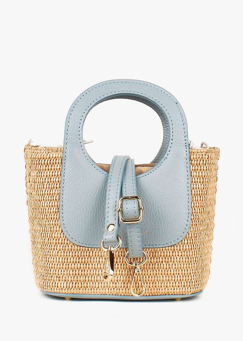 Bolso de mano de piel italiana Блакитний 5454-1711-32