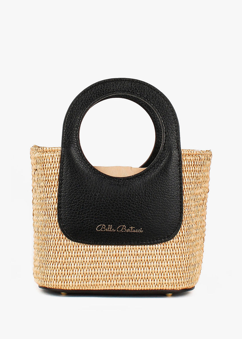 Bolso de mano de piel italiana Negro 5454-0511-32