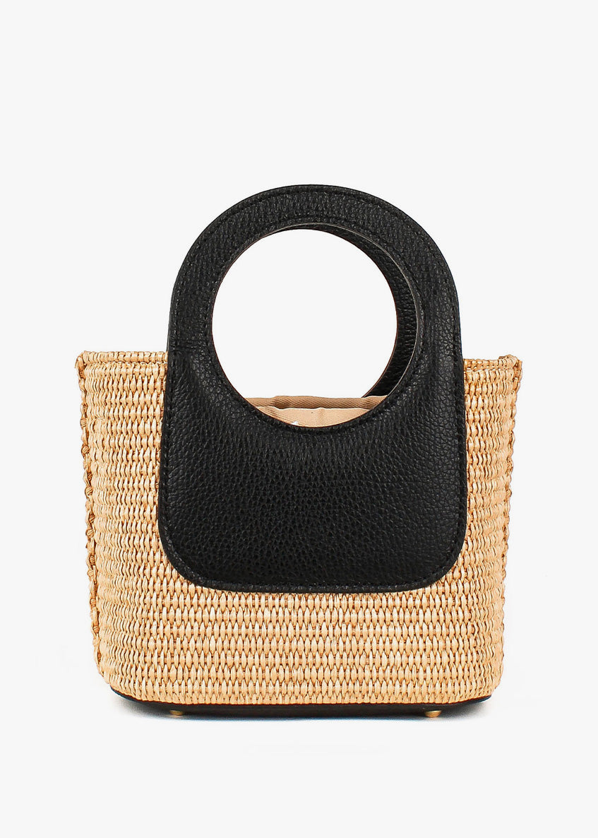 Bolso de mano de piel italiana Negro 5454-0511-32