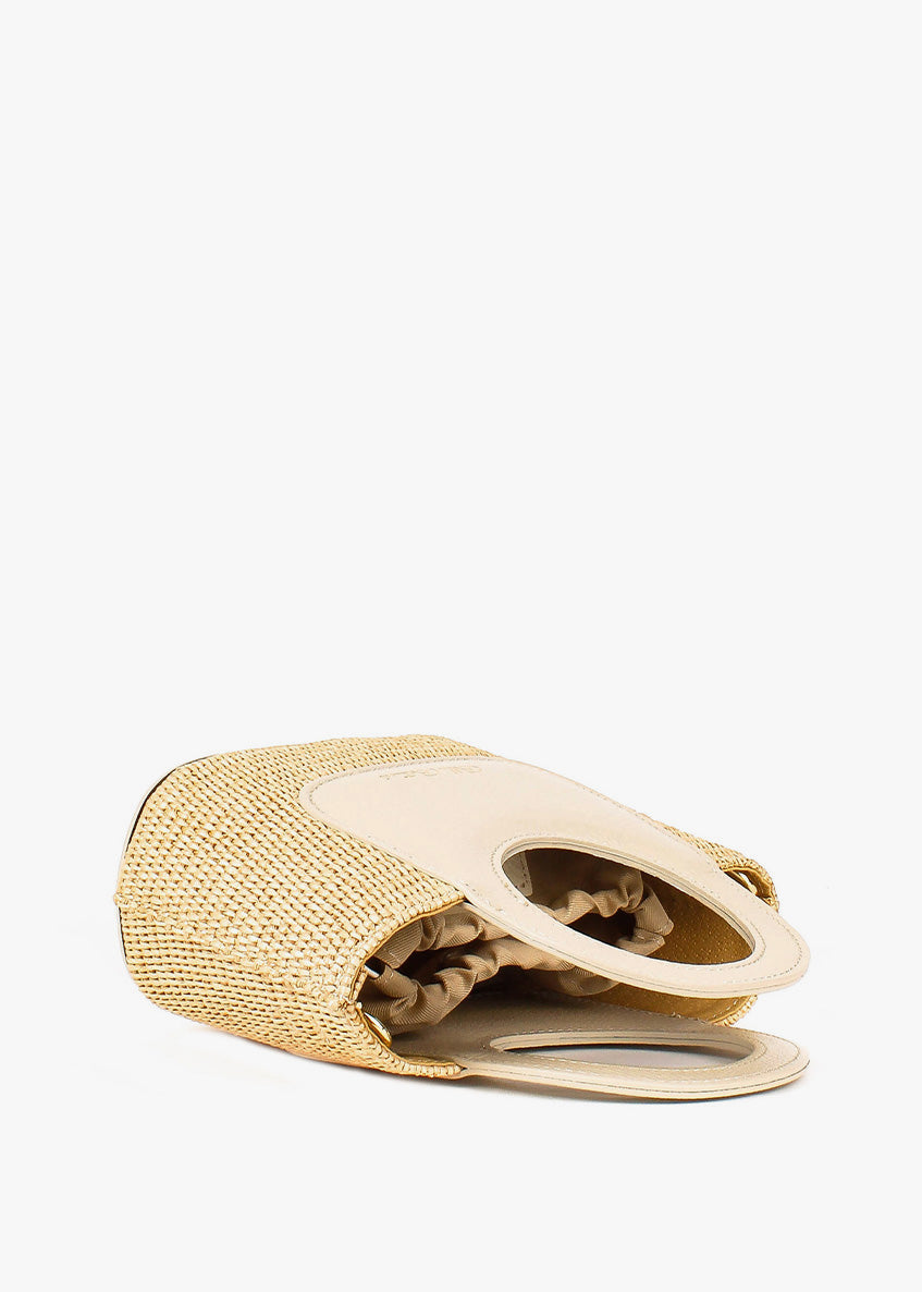 Bolso de mano de piel italiana Beige 5454-11-32