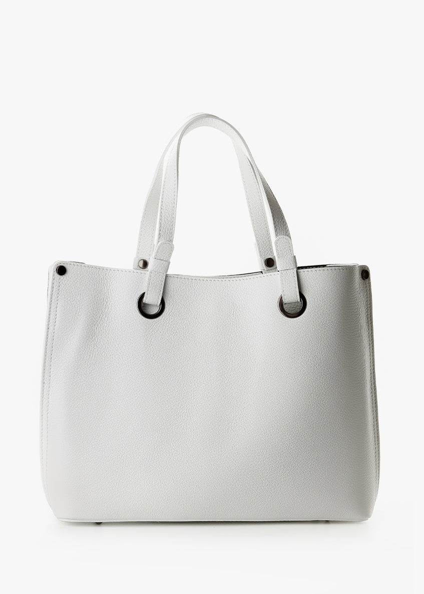 Bolso Tote de piel italiana Blanco 7227-16-32