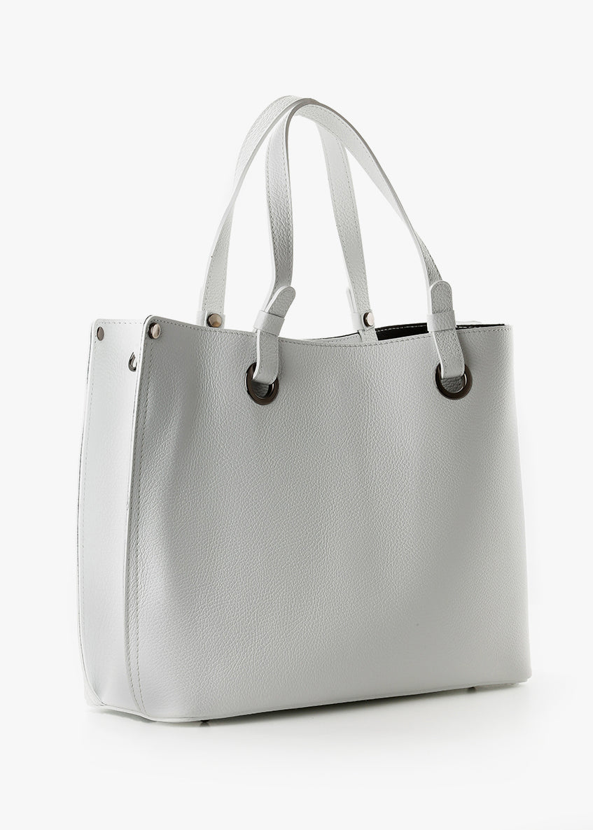 Bolso Tote de piel italiana Blanco 7227-16-32