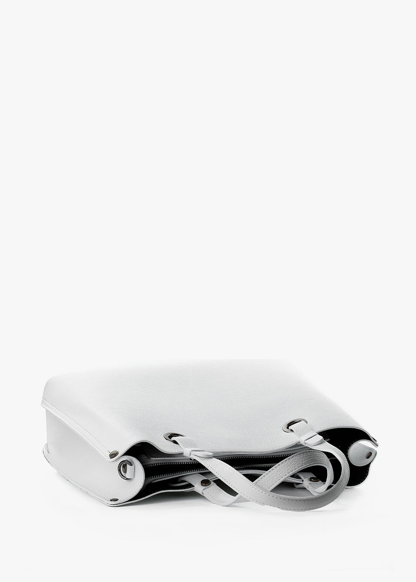 Bolso Tote de piel italiana Blanco 7227-16-32