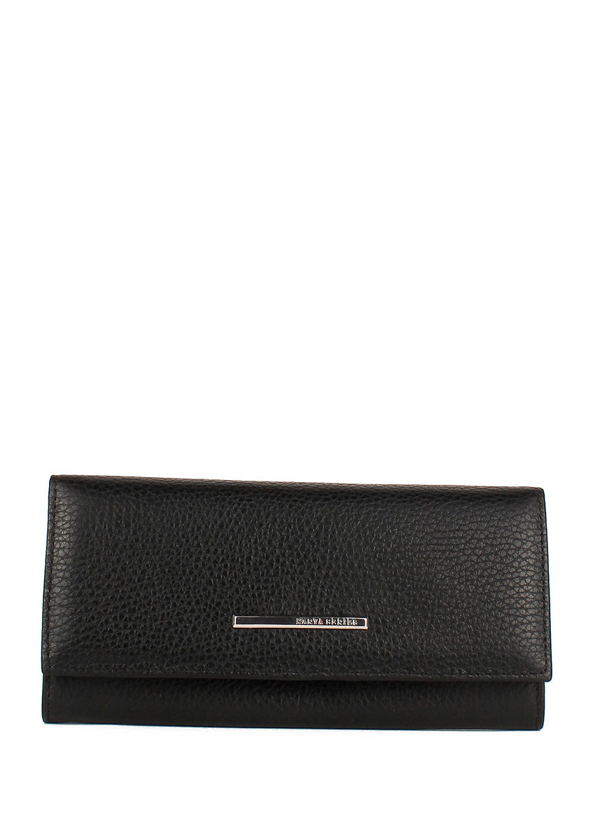 Cartera de piel italiana Negro 1101-45