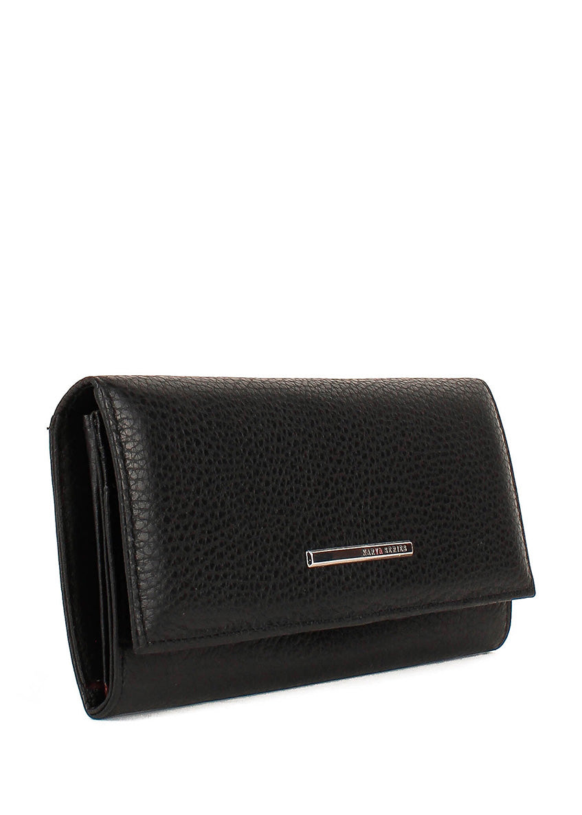 Cartera de piel italiana Negro 1101-45