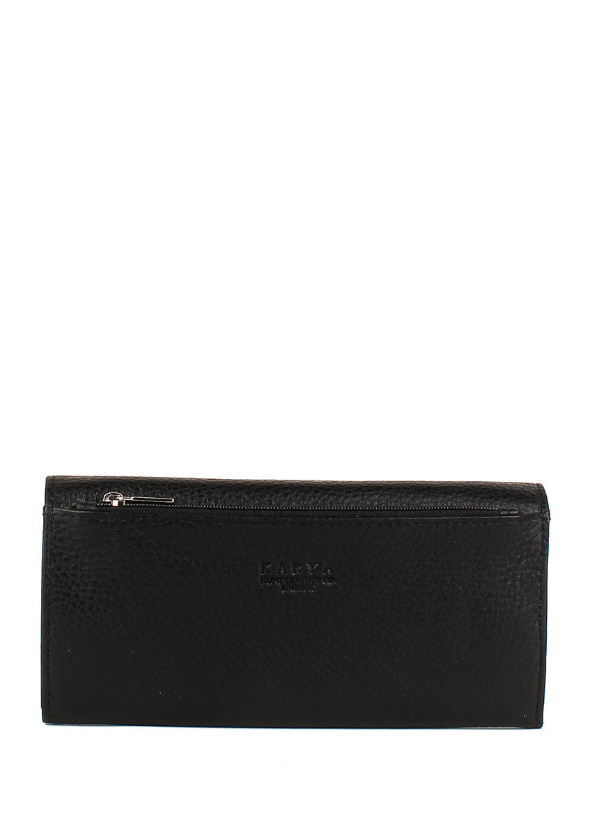 Cartera de piel italiana Negro 1101-45