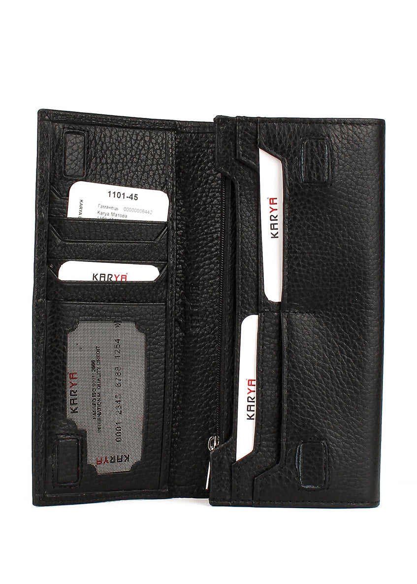 Cartera de piel italiana Negro 1101-45