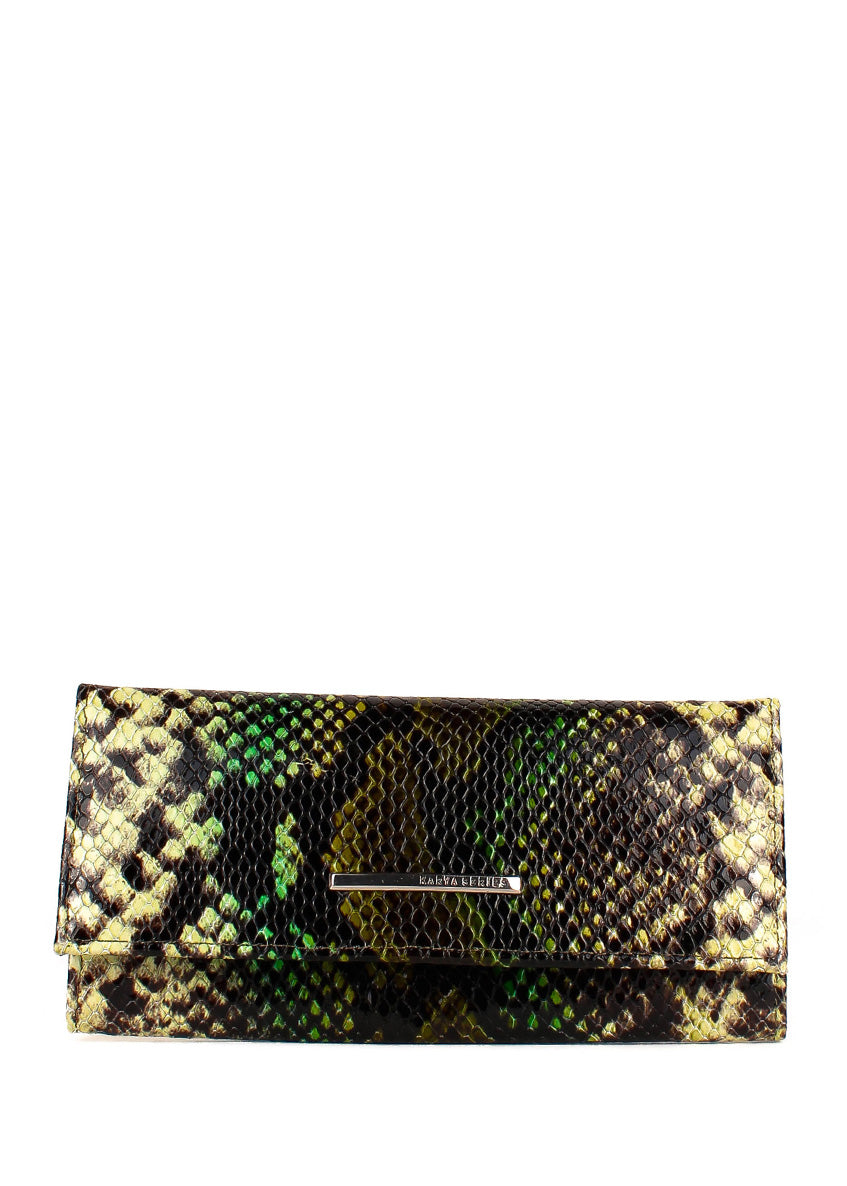 Cartera de piel italiana Verde 1101-539