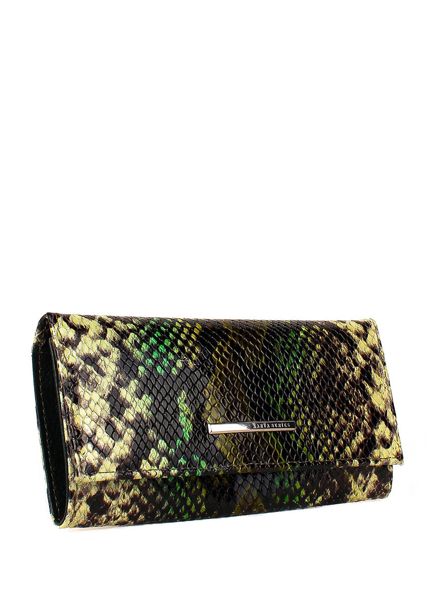 Cartera de piel italiana Verde 1101-539