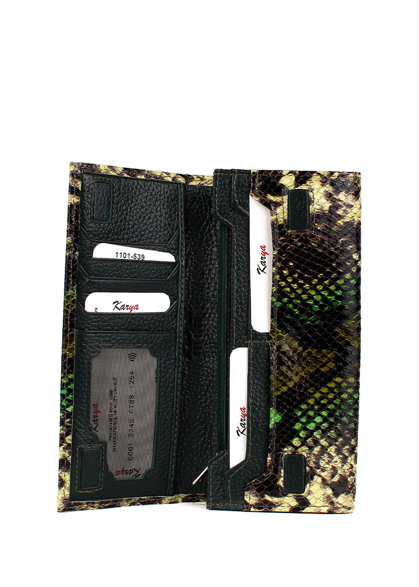 Cartera de piel italiana Verde 1101-539