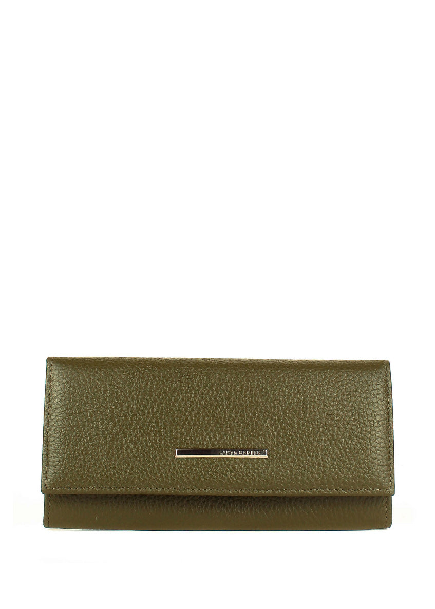 Cartera de piel italiana Verde 1101-084