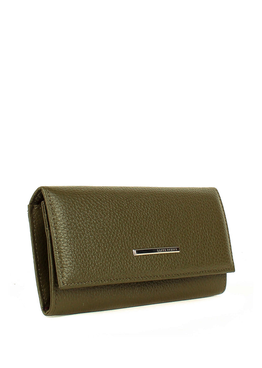 Cartera de piel italiana Verde 1101-084