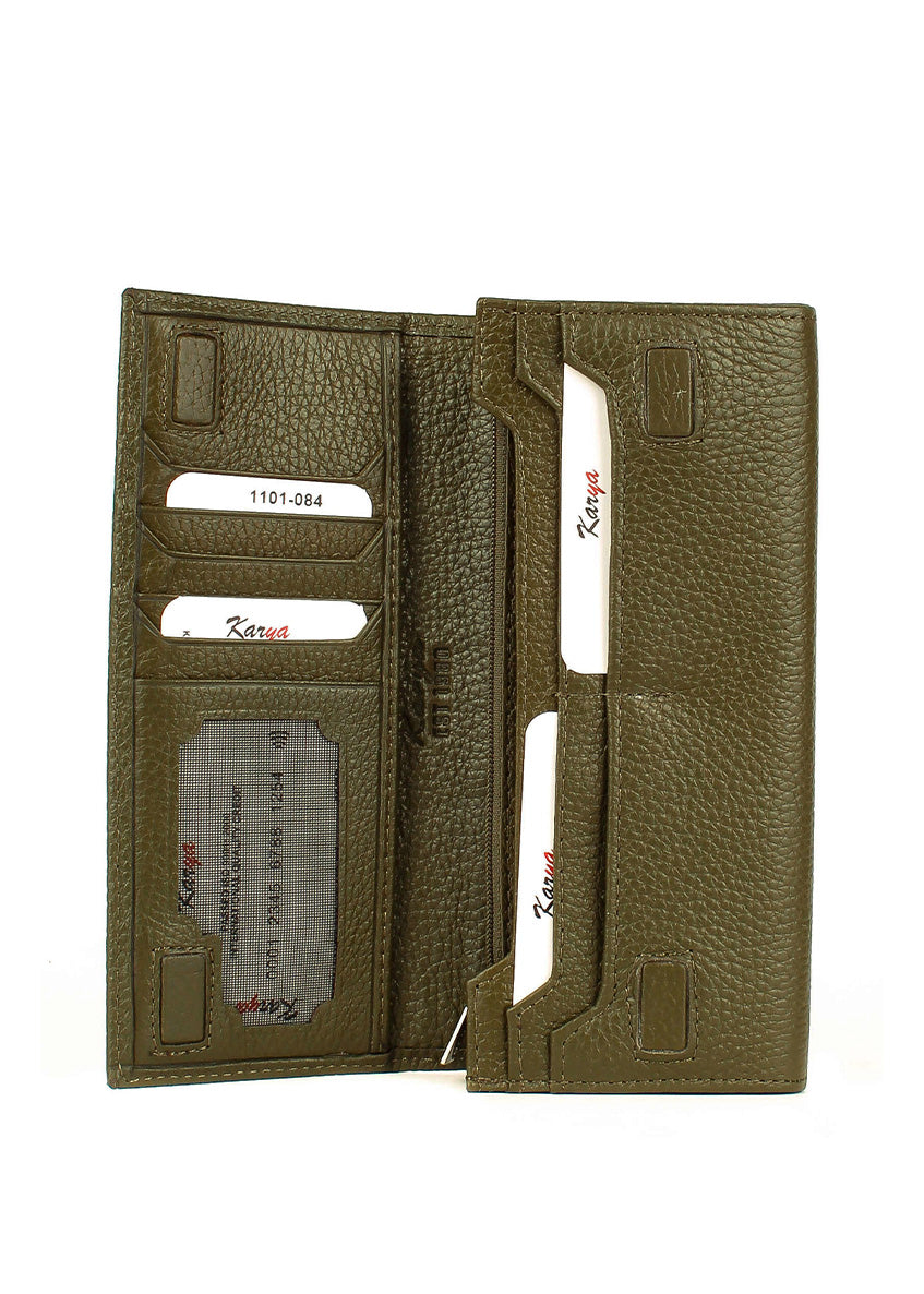 Cartera de piel italiana Verde 1101-084