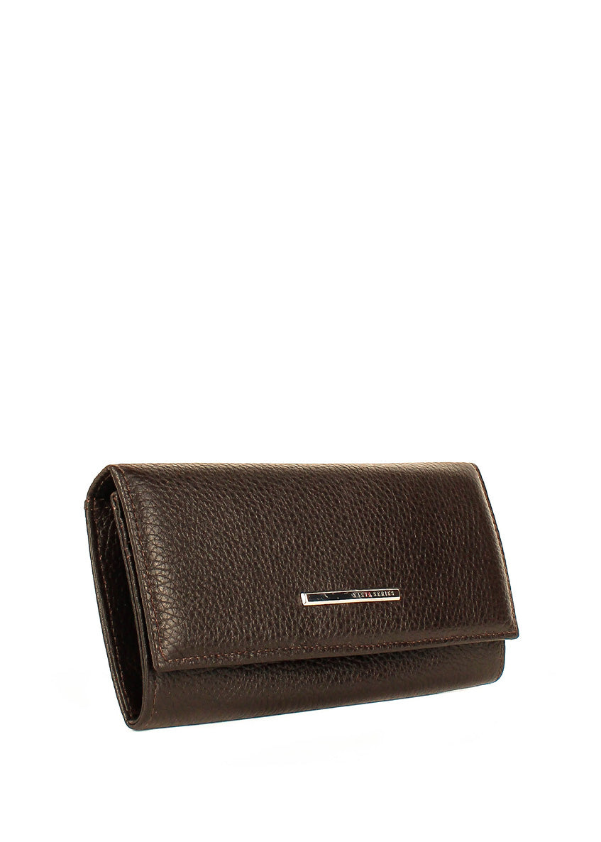 Cartera de piel italiana Marrón 1101-39