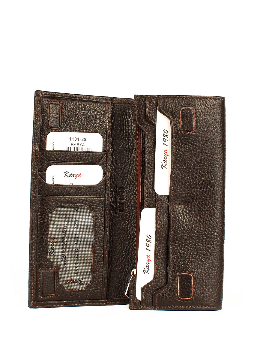 Cartera de piel italiana Marrón 1101-39