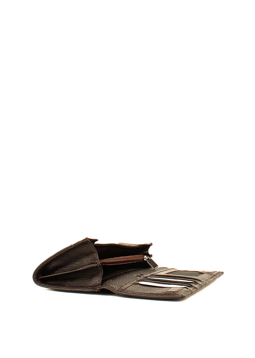 Cartera de piel italiana Marrón 1101-39