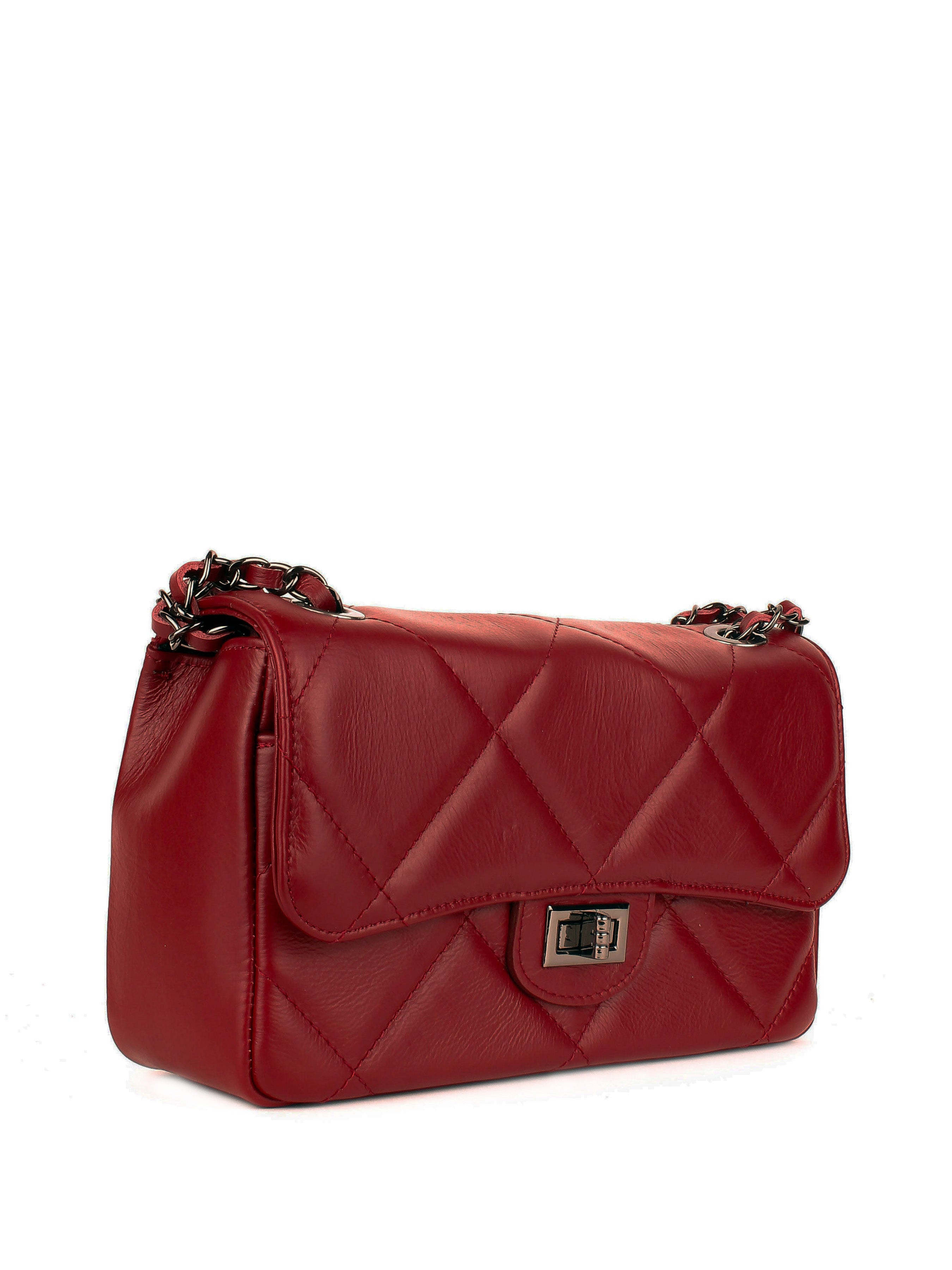 Bandolera de piel italiana Burgoña 1008-12-37